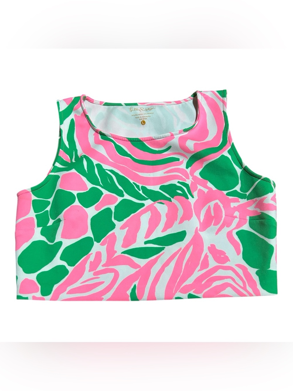 Lilly Pulitzer Pink & Green Graphic Crop Tank